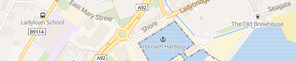 Karte The Shore Car Park, Harbour Arbroath