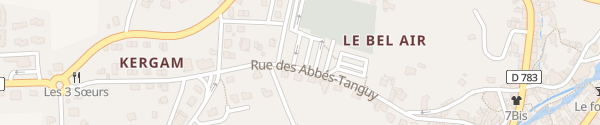 Karte Parkplatz Rue des Abbès Tanguy Pont-Aven