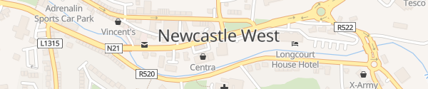 Karte Garvey's Centra Service Station Newcastle West