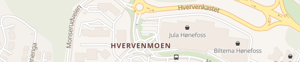 Karte Hvervenmoen Ladepark Hønefoss