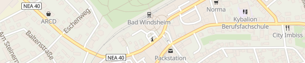 Karte Bahnhofsplatz Bad Windsheim