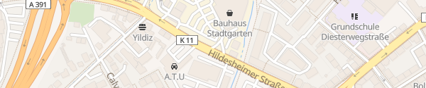 Karte Bauhaus Hildesheimer Straße Braunschweig