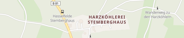 Karte Harzköhlerei Stemberghaus Hasselfelde