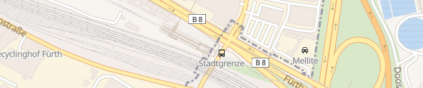 Karte U-Bahn Station Stadtgrenze Fürth
