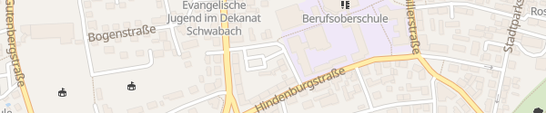Karte Parkplatz Bismarckstraße Schwabach
