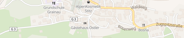 Karte Rosenweg Grainau