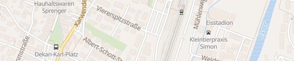 Karte Bahnhofsplatz Südseite/Viererspitzstraße Mittenwald