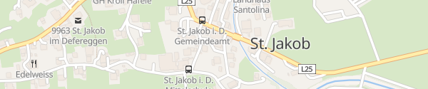 Karte Parkplatz Gemeindeamt St. Jakob in Defereggen