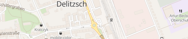 Karte Park+Ride unterer Bahnhof Delitzsch
