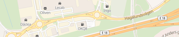 Karte OKQ8 Hagalundsvägen Karlstad