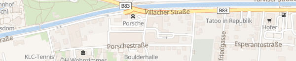 Karte Porsche Zentrum Kärnten Klagenfurt am Wörthersee