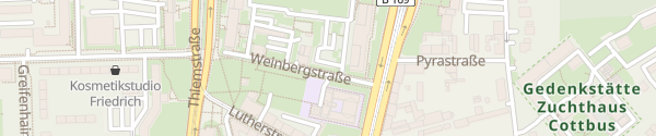 Karte Parkplatz Weinbergstraße Cottbus