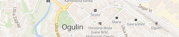Karte Ulica Josipa Jurja Strossmayera Ogulin