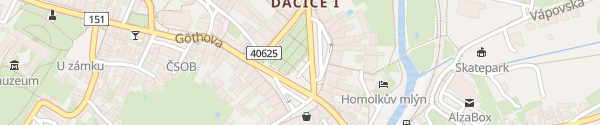 Karte Palackého náměstí Dačice