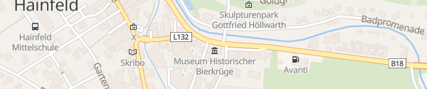 Karte E-Bike Ladepunkte Museum Historischer Bierkrüge Hainfeld