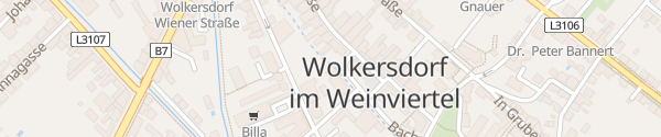 Karte Bachgasse Wolkersdorf im Weinviertel