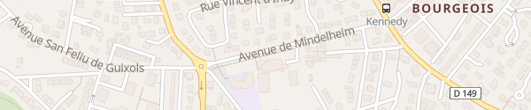 Karte Avenue ville de Mindelheim Bourg-de-Péage