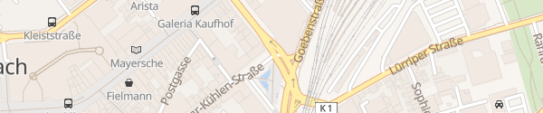 Karte Oskar-Kühlen-Straße /Bismarckplatz Mönchengladbach