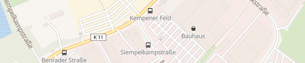 Karte Bauhaus Mevissenstraße Krefeld
