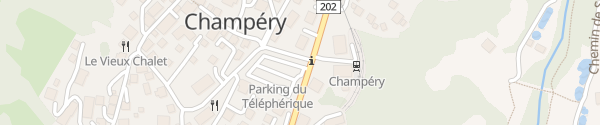 Karte Parkplatz Seilbahn Champéry