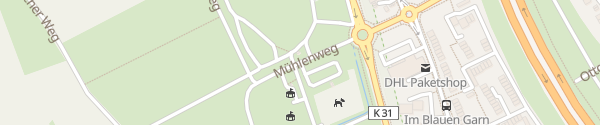 Karte Parkplatz Mühlenweg / Entenfang, Freizeitgelände Entenfang Wesseling