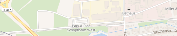 Karte P&R Parkplatz Schopfheim