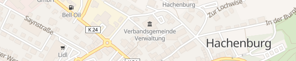 Karte Verbandsgemeindeverwaltung Hachenburg