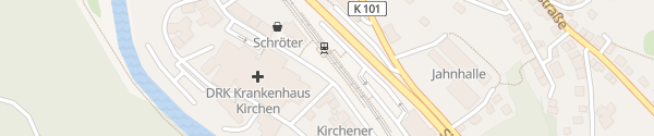 Karte Bahnhof / Kreiskrankenhaus Kirchen