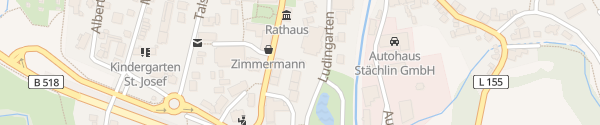 Karte Rathaus / Stadthalle Wehr