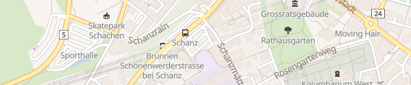 Karte Parkplatz Obere Schanz Aarau