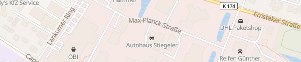 Karte Autohaus und -vermietung Stiegeler Cloppenburg