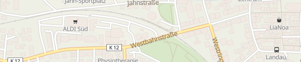 Karte Westbahnhof Landau in der Pfalz