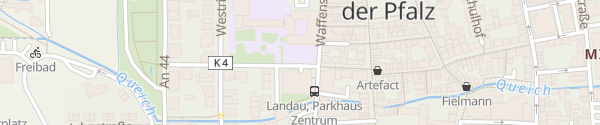 Karte VR Bank Parkhaus Stadtmitte Landau in der Pfalz