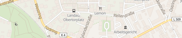 Karte Obertorplatz Landau in der Pfalz
