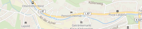 Karte Pension Heimat Ottenhöfen im Schwarzwald