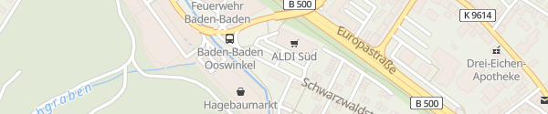 Karte ALDI Süd Schwarzwaldstraße Baden-Baden