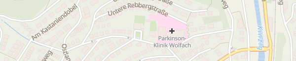 Karte Parkinson Klinik - Besucherparkplatz Wolfach