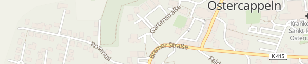 Karte Gartenstraße Ostercappeln
