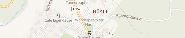 Karte Wanderparkplatz / Tourist-Information Hüsli Grafenhausen