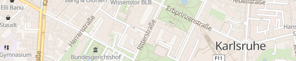 Karte Landesbibliothek Karlsruhe