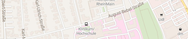 Karte August-Bebel-Straße 58 Rüsselsheim am Main