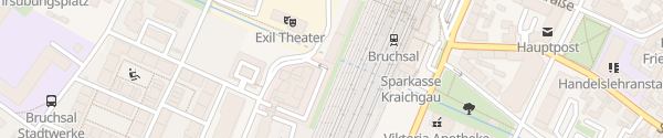 Karte Landratsamt / Bahnhof Bruchsal