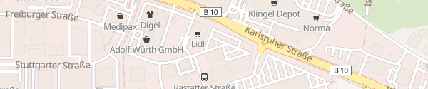 Karte dm-drogerie markt Rastatter Straße Pforzheim