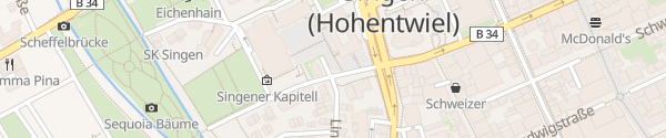 Karte Parkhaus bei der Stadthalle Singen (Hohentwiel)