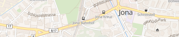 Karte Parkhaus BUS - Hof Jona
