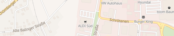 Karte ALDI Süd Lange Straße Balingen