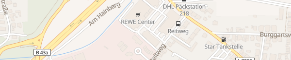 Karte REWE Center Klein-Auheim Hanau