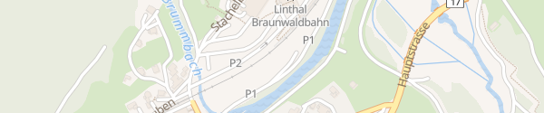 Karte Braunwaldbahn Parkplatz P1 Linthal