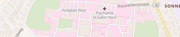 Karte Kantonale Psychiatrische Dienste - Sektor Nord Wil