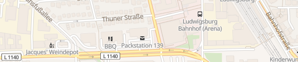 Karte ALDI Süd Martin-Luther-Straße Ludwigsburg